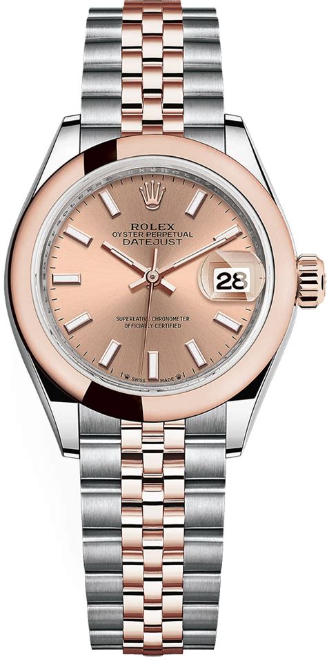 279161 Rose Index Jubilee Rolex Lady Datejust 28mm Stainless .